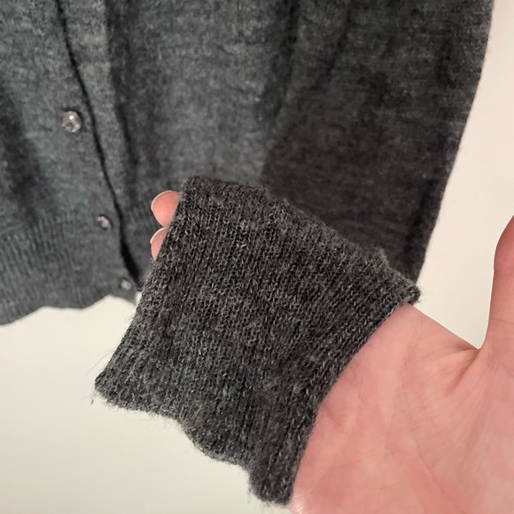 J. Crew Gray Alpaca and Wool Blend Button Down Cardigan Size Medium - Picture 5 of 8